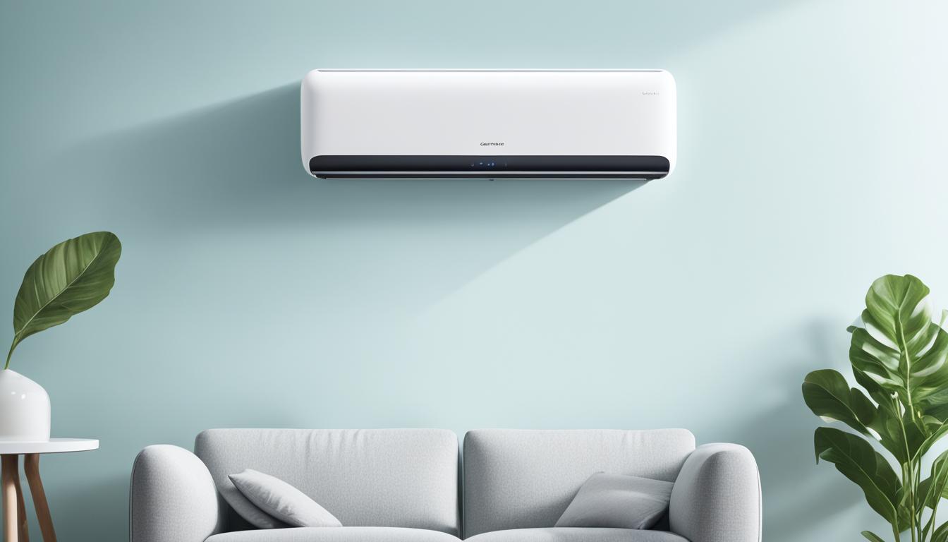 A sleek and modern air conditioning unit seamlessly integrated with other smart home devices. The device displays real-time energy usage data and adjusts its settings automatically based on room occupancy and outdoor temperature. Its advanced filtration system purifies the air, removing allergens and pollutants, while its quiet operation ensures a peaceful living environment. The compact design makes it perfect for small apartments or rooms, and the app integration allows users to control the temperature and settings remotely.